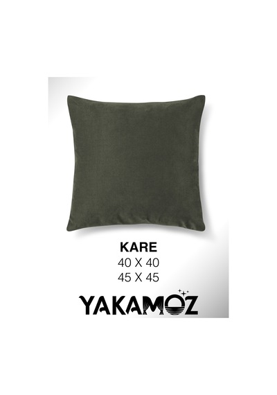 Sarmaşık Yeşili Kırlent , Yastık Kılıfı Kadife Görünümlü Velvet Touch Serisi Sarmaşık Yeşili