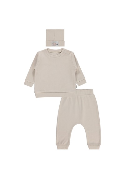 Civil Baby Bereli 3'lü 6-18 Ay Takım - Bej