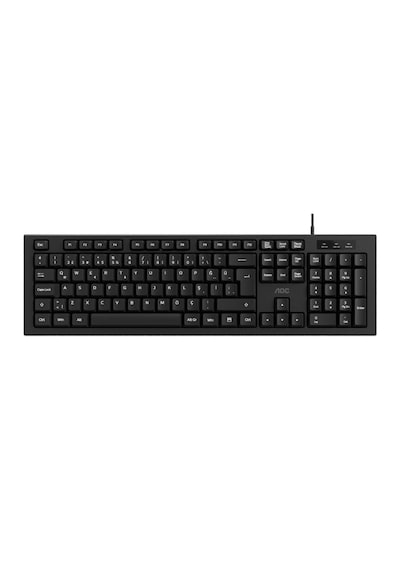 Aoc Kb130b-38 Usb Siyah Türkçe Kablolu Standart Klavye,sessiz Yazma