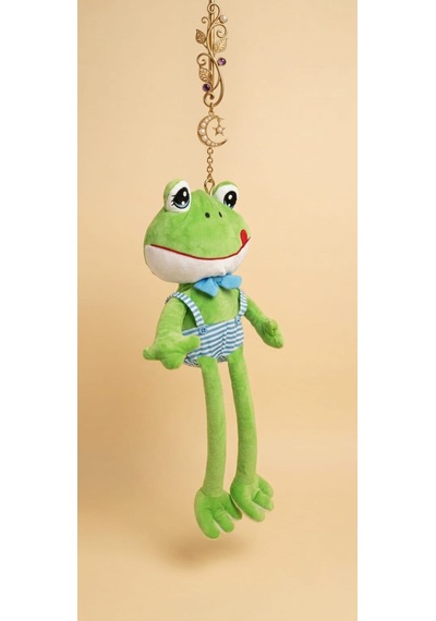 Peluş Uzun Bacaklı Kurbağa-60 Cm Mavi - Yeşil