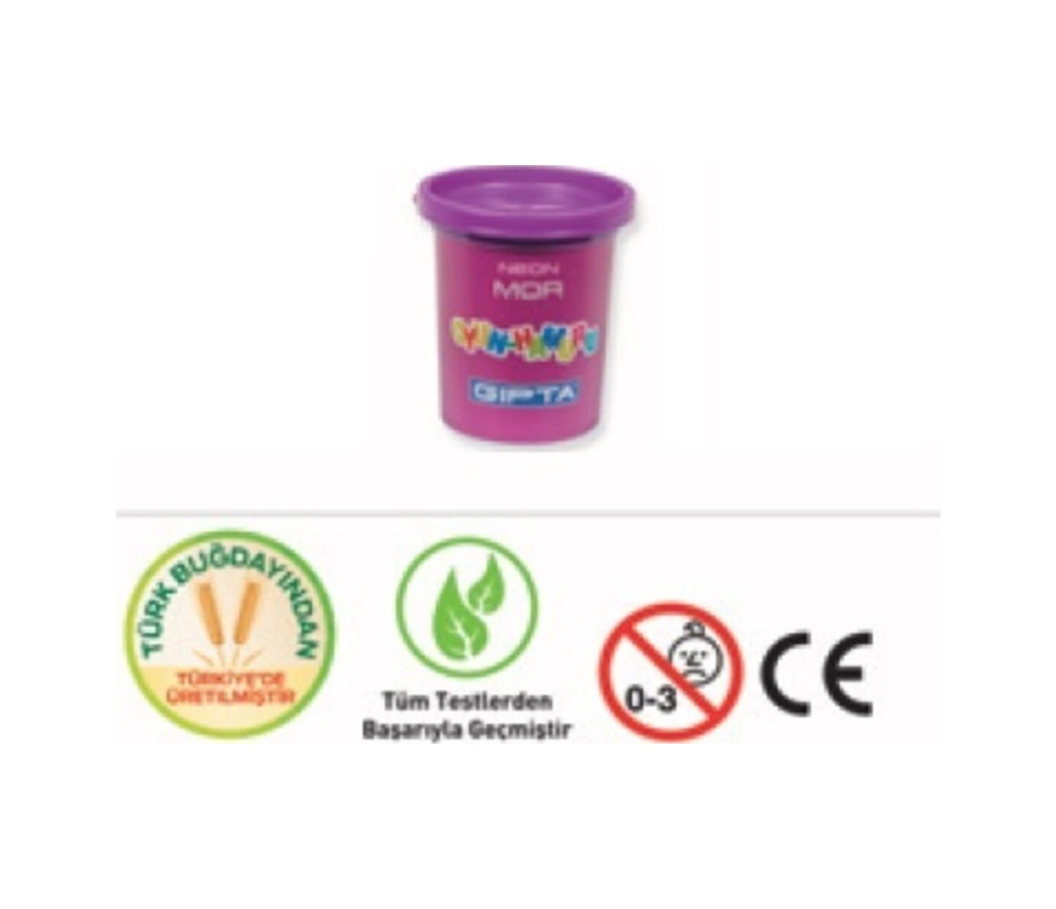 Oyun Hamuru 120 Gram Tek Renk Mor 12 Li Paket K8307 Mor