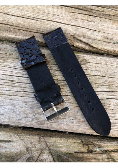 22 Mm Deri Dsiyah Desenli Kordon