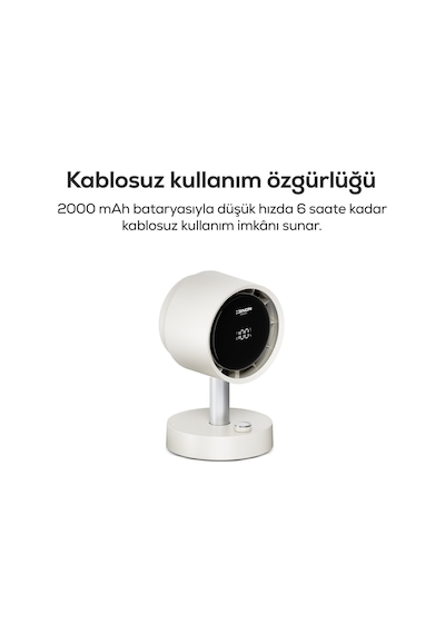 Xenon Smart Taşınabilir Masaüstü Fanı 100 Kademe, Otomatik Salınım, Dijital Ekran, 2000mah, Usb-c X6114