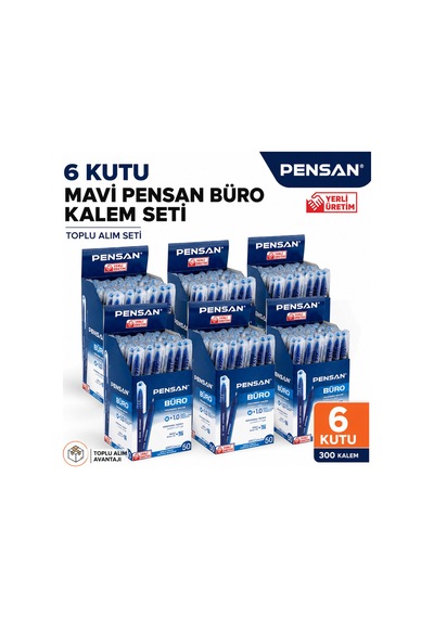 2270 Büro 1.0 Tükenmez Kalem 300 Adet Mavi