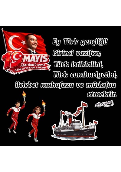 19 Mayıs Atatürk'ü Anma Gençlik Ve Spor Bayramı Panosu Figür Seti Hazır Kesim Sınıf Süsü 01 7