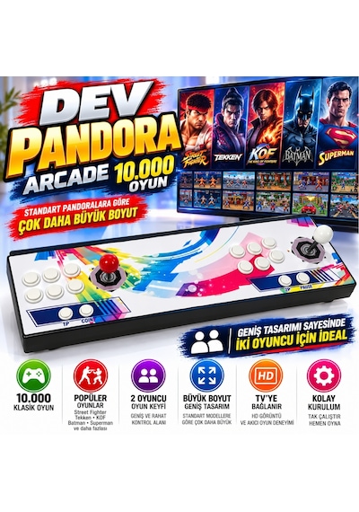Schitec Dev Pandora 10.000 Oyunlu 4khd 3d Retro Arcade Tv Oyun Konsolu