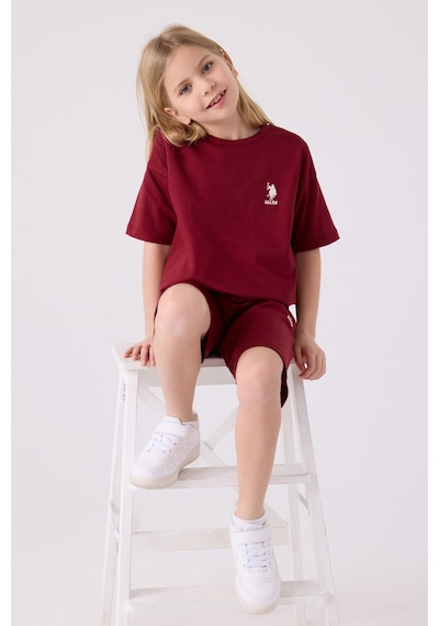 U.S. Polo Assn. U.s. Polo Assn Kız Çocuk Bordo Bermuda Takım Us1848-c-v22 Bordo