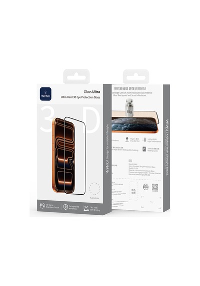 İphone 17 Pro Max Wiwu Gt-030 3d Çizilmeye Dayanıklı Temperli Cam Ekran Koruyucu Şeffaf