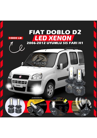Fiat Doblo D2 2006-2012 Sis Farı Uyumlu Şimşek Etkilii Led Xenon Premium Series H1