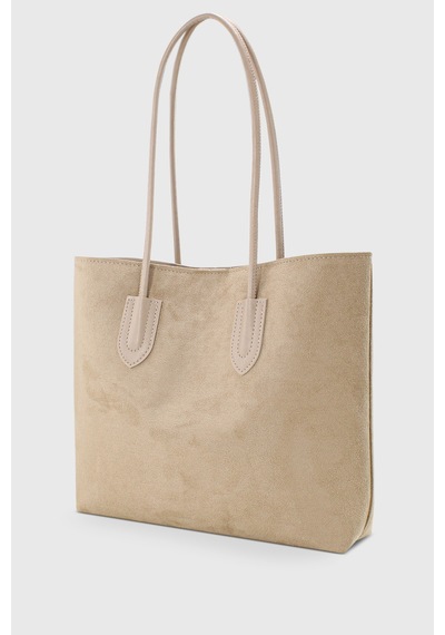 Housebags Süet Krem Retro Shopper Çanta 264 Süet Krem