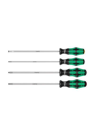Wera 5347736002 335/350/355/4 Tornavida Seti Kraftform Plus Lazer Uç 200 Mm Uzunluğunda Uçlu, 1 Set, Renkli