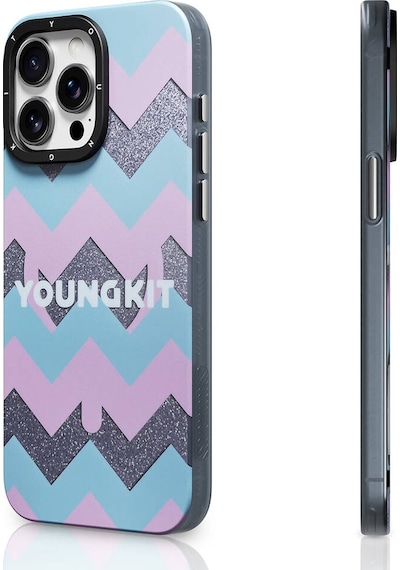 Apple Uyumlu iPhone 14 Pro Max Kılıf Magsafe Şarj Özellikli Youngkit Star Dazzle Serisi Kapak Turkuaz