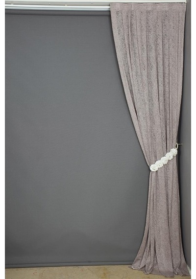 Mikro Model Kum Beji Renk Pileli Fon Perde 75x260 Cm Antrasit
