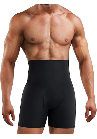 Inner Vision Erkek Korse Boxer Karın Kontrol, Toparlayıcı Ve Vücut Şekillendirici İç Çamaşırı Siyah