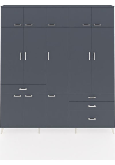 Arges Dolap 8 Raflı 4 Çekmeceli 3 Askılı 220x30x243 Antrasit-antrasit/antrasit Antrasıt/antrasıt Arges Dolap 8 Raflı 4 Çekmeceli 3 Askılı 220x30x243 Antrasit-antrasit/antrasit Antrasıt/antrasıt
