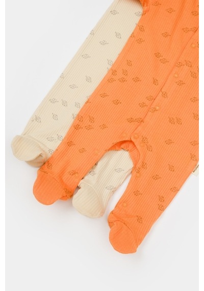 BabyCosy Organik Modal Fil Baskılı 2 Li Patikli Tulum 001