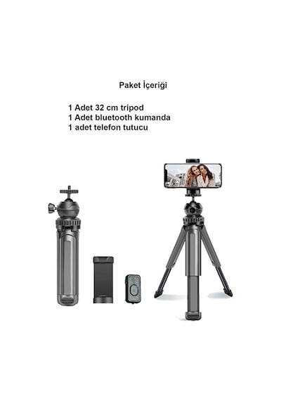 Bluetooth Kumandalı Masaüstü Mini Tripod / 360 Ayarlanabilir 32