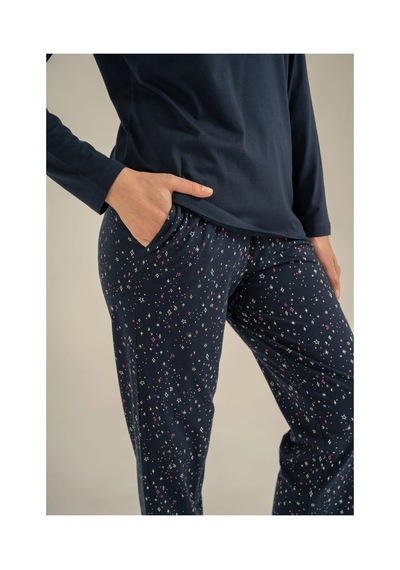 Angbutik Arnetta Ar3775-x Kadın Uzun Kollu Pijama Takım lacivert