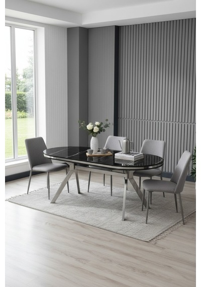 Zae Mdf Yemek Masası 90x170 Cm Siyah Mermer/nikel Siyah Mermer/nikel Zae Mdf Yemek Masası 90x170 Cm Siyah Mermer/nikel Siyah Mermer/nikel