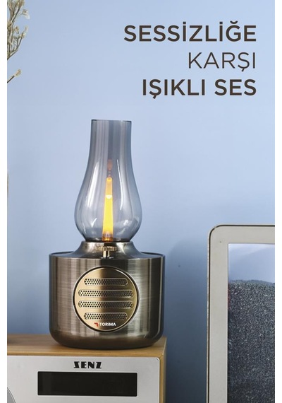Torima D53 Nikel Vintage Gaz Lambası Taşınabilir Bluetooth Speaker