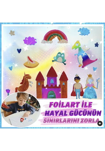 Foılart Peel & Press Yapışkanlı Renkli Basklı Folyo Sanatı 1 Li Masal Temalı Set