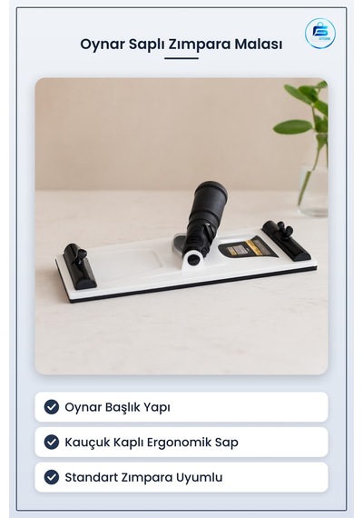 Oynar Saplı Zımpara Malaı Kauçuk Sap Plastik Gövde Ahşap Mobilya