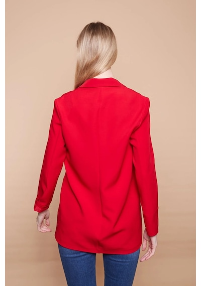 Yakalı Kolu Katlamalı Cep Kapaklı Salaş Boyfriend Oversize Hafif Likralı Kumaş Blazer Ceket-kırmızı Kırmızı Yakalı Kolu Katlamalı Cep Kapaklı Salaş Boyfriend Oversize Hafif Likralı Kumaş Blazer Ceket-kırmızı Kırmızı
