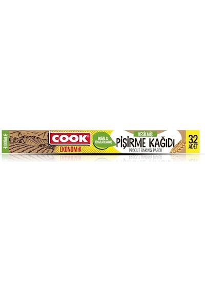 Eko Doğal Kesilmiş Pişirme Kağıdı, 32 Yaprak