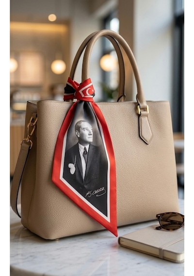 K.atatürk Temalı Desen Kravat/fular Çok Renkli