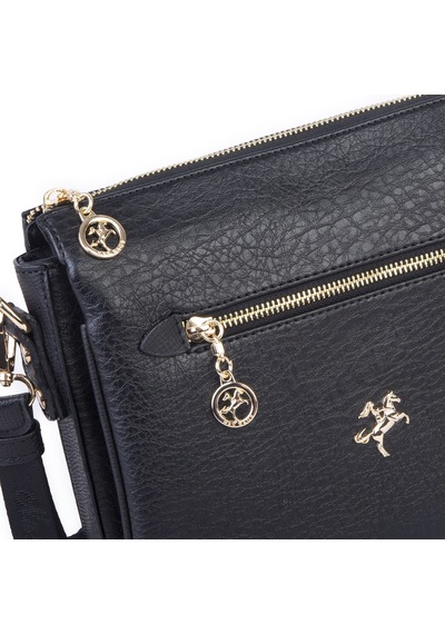 Nas Bag Kadın Çapraz Çanta Kalın Ayarlanabilir Askılı Çanta En: 26 Cm, Boy: 22 Cm Siyah Victoria