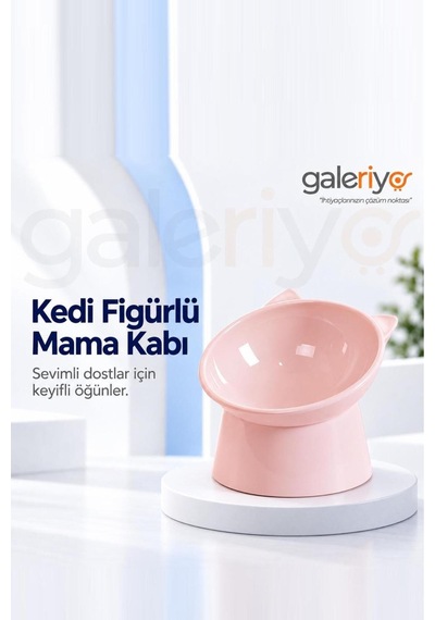 Galeriyo Kedi Figürlü Mama Kabı Pembe Pembe
