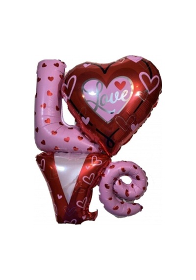 Love Kalpli Folyo - Folyo Balon Bordo