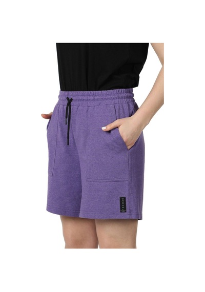 Defys Kadın Beli Lastikli Cepli Etiket Detaylı Regular Fit Şort Mor - 527882928 Mor