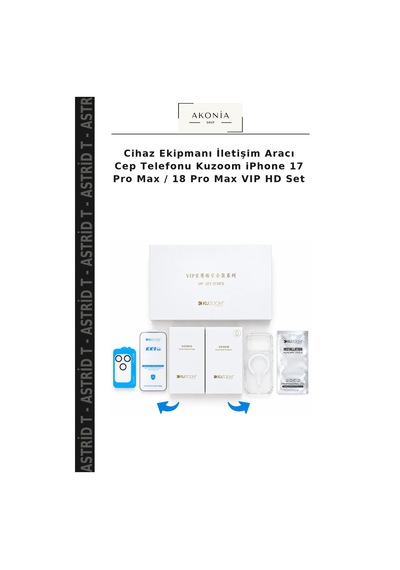 Cihaz Ekipmanı İletişim Aracı Cep Telefonu KuzoomApple iPhone Uyumlu 17 Pro Max / 18 Pro Max Vıp Hd Set