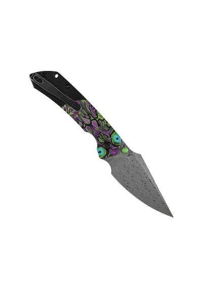 Kansept Fenrir Mor Ölümsüz Baskılı Pc Sap Damascus Çelik Çakı K1034s7 Kum