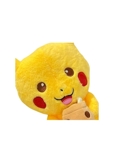 İthal Özel Dokulu Kumaş Pokemon Go Tatilci Pikachu Figür Peluş Oyuncak Uyku & Oyun Arkadaşı 32 Cm. Sarı