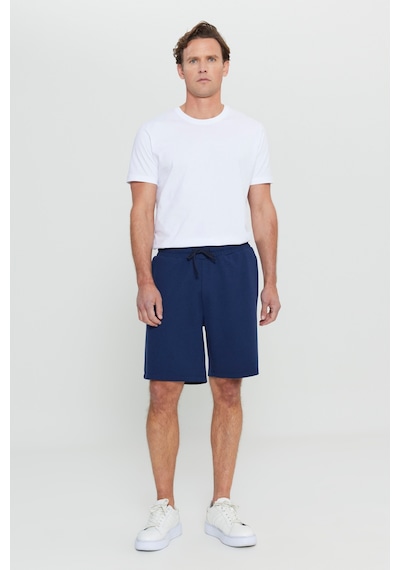 AC&Co / Altınyıldız Classics Erkek Lacı Pamuklu Standart Fit Normal Kesim Beli Bağlamalı Yan Cepli Örme Şort Lacı Lacivert AC&Co / Altınyıldız Classics Erkek Lacı Pamuklu Standart Fit Normal Kesim Beli Bağlamalı Yan Cepli Örme Şort Lacı Lacivert