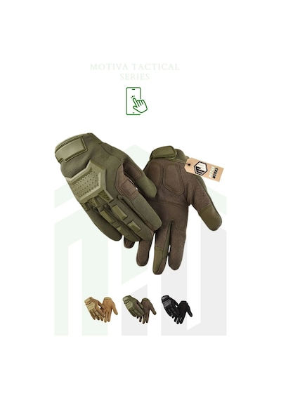 Motiva Mechanix M-tact Taktik Eldiven Yumuşak Silikon Korumalı İş Güvenliği Motosiklet Bisiklet Eldiveni - Siyah