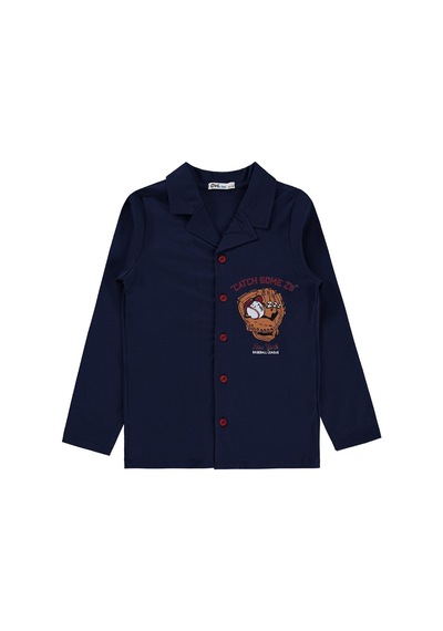 Civil Boys Önü Düğmeli 6-9 Yaş Pijama Takımı - Lacivert