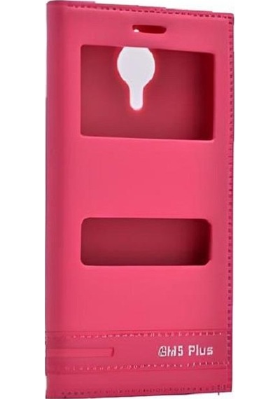 Zore Gm 5 Plus İle Uyumlu Elite Serisi Pencereli Kapaklı Pembe