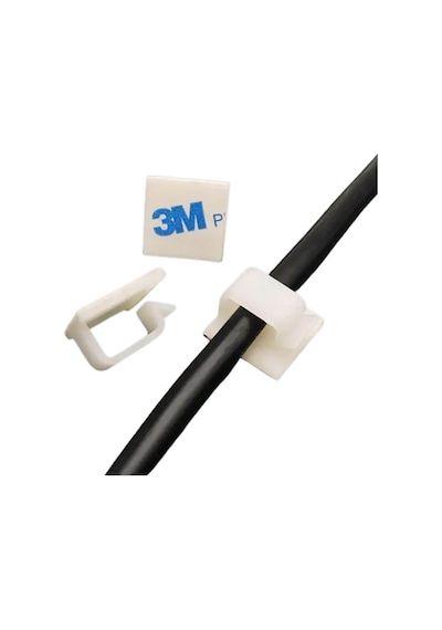Wcl1007 Kablo Sabitleme Kelepçesi Klips Yapışkanlı Duvar Kablo Tutucu 16.5 x 15.5 x 10 MM Beyaz 100 Adet