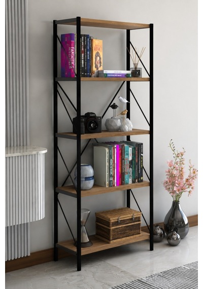 150 Cm Dekoratif 5 Raflı Kitaplık Çok Amaçlı Raf Mutfak Rafı Metal Kitaplık Atlantik Çam Ceviz 150 Cm Dekoratif 5 Raflı Kitaplık Çok Amaçlı Raf Mutfak Rafı Metal Kitaplık Atlantik Çam Ceviz