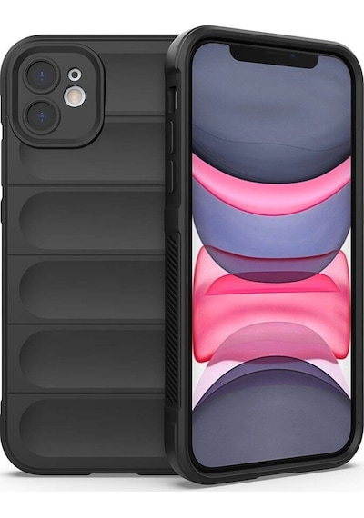 Apple Uyumlu iPhone 11 Kılıf Esnek Tpu Oyuklu Arka Yüzey Tasarımlı Redclick Etnik Silikon Kapak - Siyah