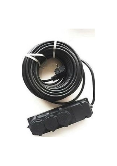 3'lü 25 Metre Ip44 Topraklı Kauçuk Uçlu Uzatma Kablosu Ttr/cca -