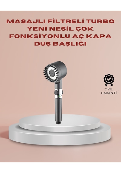 Filtreli Masaj Özellikli Duş Başlığı Aç Kapa Tuşlu