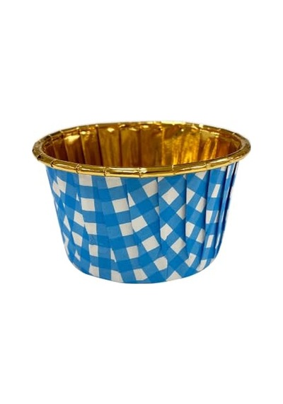Dolphin Muffin Kek Kapsülü Kare Desenli Mavi-altın 25li Sku: Smg8690010522276 Açık Gri