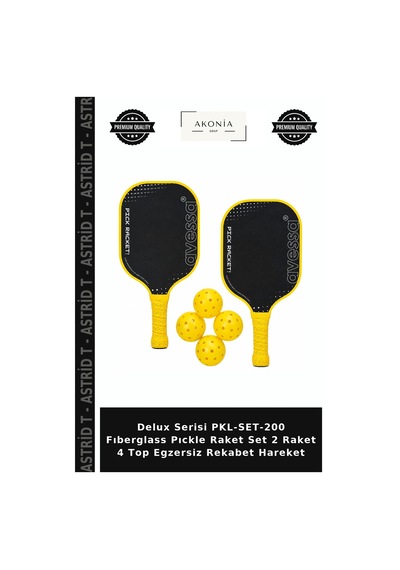 Delux Serisi Pkl-set-200 Fıberglass Pıckle Raket Set 2 Raket 4 Top Egzersiz Rekabet Hareket Çok Renkli