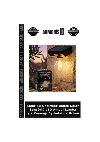 Solar Su Geçirmez Bahçe Solar Sensörlü Led Ampul Lamba Işık Kaynağı Aydınlatma Ürünü