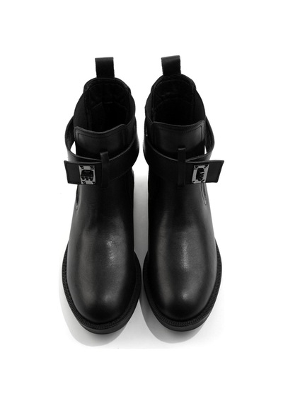 Bambi Siyah Hakiki Deri Kadın Bot & Bootie K02724259003 Siyah