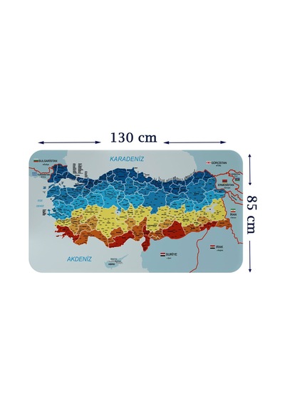Eğitici - Öğretici Dünya Ve Türkiye Haritası Çocuk Odası Duvar Sticker-85x130-3891 Çok Renkli